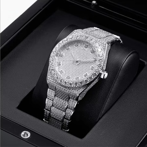 Relojes de moda y negocios para hombre y mujer, con incrustaciones completas de moissanita, mecánicos, con diamantes negros, que pasan la prueba del diamante, venta al por mayor. - Product Image 1