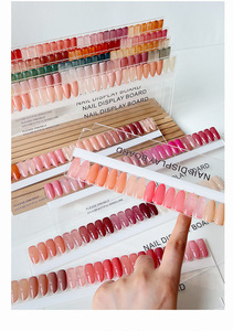 แผ่นแสดงสีเจลอะคริลิคใสสำหรับทำเล็บปลอม พร้อมตัวอย่างสีแบบแข็ง - Product Image 6