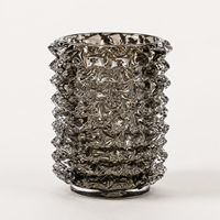 Vase en verre gaufré, couleur champagne fumé, vase décoratif pour fleurs, centre de table moderne pour la décoration de la maison et des hôtels
