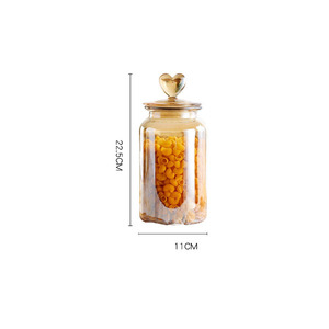 Pot de rangement en verre européen, pièces, avec motifs géométriques, pour décoration de bureau, pour bonbons, distributeur de céréales, sceau de cuisine - Product Image 6