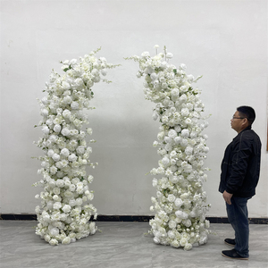 Wedding Decoration <b>Artificial</b> Rose Floral Arch Arrangement Horn <b>Flowers</b> Arch for Party Backdrop - Product Image 1