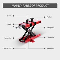 Support de moto rouge relevable, fabriqué en matériau haute résistance, extrêmement sans souci pour le support de maintenance