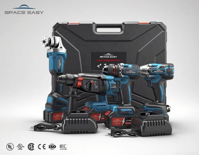 Best Quality Brushless Lithium Battery Powered 4 in 1 Cordless Electric Drill Wrench Hammer Power Tools For Combo Kit Set