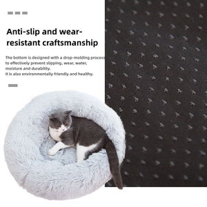 Super Soft Round Long Plush <strong>Pet</strong> <strong>Bed</strong> 40CM Warm Solid Luxury Fluffy Faux Fur <strong>Pet</strong> Sleeping <strong>Bed</strong> for Cats&amp;Dogs - Product Image 4