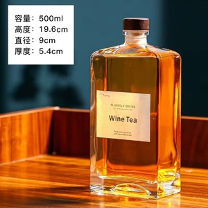 Botella de Licor Transparente de 250 ml, 375 ml, 500 ml, para Brandy, Ron, Tequila, Ginebra, <span class=keywords><strong>Vodka</strong></span>, Whisky, de Vidrio Grueso - Product Image 6