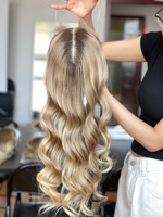 Mini perruque SHY en cheveux humains vierges, effet cuir chevelu naturel, vente en gros