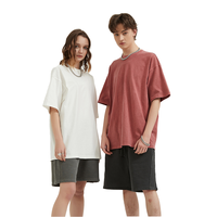 T-shirt Homme Ample à Manches Courtes en Coton Double Fil 230G de Haute Qualité 2025, Épaules Tombantes, Couleur Unie Personnalisable