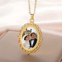 Collar con Colgante de Acero Inoxidable con Foto Personalizada, Estilo Retro, Certificado CE, Joyería para Dropshipping, Regalo para el Día de la Madre