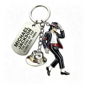 Llavero 3D de aleación de Michael Jackson con colgante y placa de identificación para mochila - Product Image 3