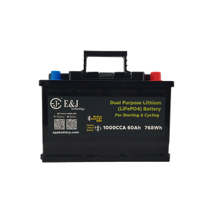 H6 グループ 48 LiFePO4 スターターバッテリー 12V 60Ah 1000CCA、Bluetooth APP 制御＆リセット機能、アクティブバランス BMS デュアルパーパス - Product Image 5