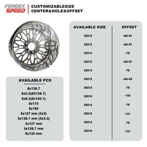 Jantes Forgex CKH10 forgées 20 22 24 26 28 <span class=keywords><strong>30</strong></span> pouces 24x14 26x16 8x170 8x180 6x5.5 8x6.5 Jantes de voiture polies pour Ford F-250 GMC Chevy - Product Image 5