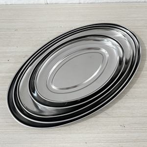 ステンレス鋼金属製フードプレートステンレス鋼製オーバルフィッシュプレート料理卵トレイ食品提供トレイ中国製 - Product Image 2