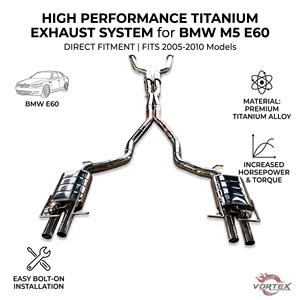 ท่อไอเสียแบบ Catback สแตนเลส Vortex พร้อมวาล์ว สำหรับ BMW M5 E60 5.0L V10 S85 ปี 2005-2010 ปลายท่อแบบ Quad Straight  เชื่อม TIG พร้อมขาแขวน - Product Image 1