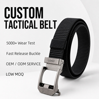 Ceinture tactique en nylon réglable avec logo personnalisé, boucle à cliquet sans trou, pour hommes, travail en extérieur