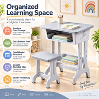 Ensemble de tabourets de bureau fixes confortables pour étudiants avec rangement pour livres, bureau incurvé, mobilier scolaire écologique pour salle de classe, vente en gros, OEM