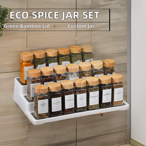 Barattolo per Spezie Quadrato Ecologico da 120ml, Coperchio in Bambù, Confezione Personalizzata, 24 Contenitori per Erbe e Spezie, Utensili da Cucina in Stile Rustico - Product Image 6