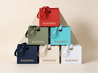 Sac cadeau minimaliste pour bijoux, petit sac de courses en papier écologique avec ruban pour boutique, faveurs de mariage, fournisseur