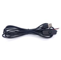 Câble d'alimentation Kebaolong blanc 1m USB A mâle ouvert avec interrupteur à bouton vers 2 broches 5V de charge 501