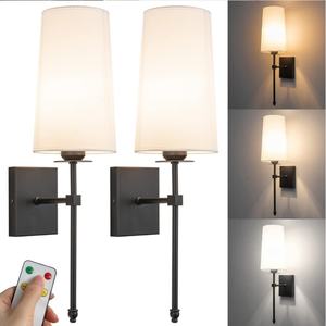Lámpara de Pared LED Recargable, Lámpara de Pared Inalámbrica de Metal Vintage de Lujo para Interiores, Control Remoto, Pantalla de Tela, Luces Inteligentes para el Hogar - Product Image 2