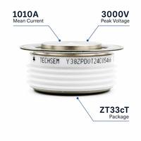 Diode redresseuse haute tension TECHSEM Y38ZPD-ZT33cT 1010A 3000V, boîtier ZT33cT, performance ultime, capacité de crête de 3000V pour