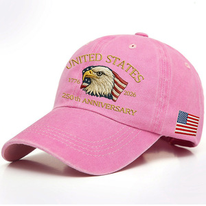 Gorra de Béisbol con Logotipo Bordado en 3D, Edición 250 Aniversario de EE. UU., Color Rojo, Diseño de 6 Paneles, 100% Algodón, Promoción de Almacén - Product Image 4