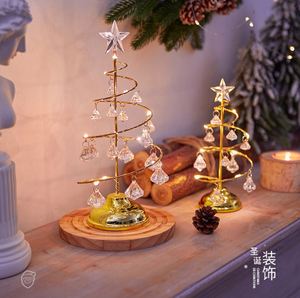 Holiday Night <b>Lighting</b> Spiral Desk Table Lamp Bedroom Crystal Christmas <b>Tree</b> Decorations Indoor Led Lights Party Supplies - Product Image 6