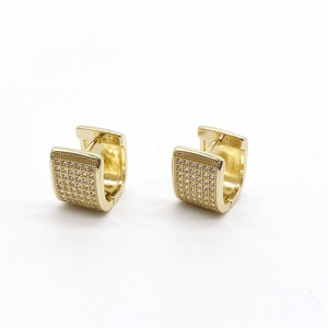 <b>Cuff</b> <b>Earrings</b> Geometric Square Gold Micro Insert Zircon Inlay Party Fashion Jewelry - Product Image 1