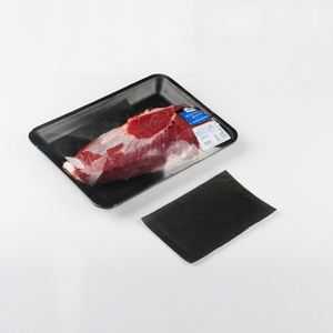 แผ่นซับน้ำซุปเปอร์โพลิเมอร์สำหรับเนื้อสด ขนาด 170x110 มม. สีดำ ใช้ได้ 7 วัน เกรดอาหาร ป้องกันฝุ่น บรรจุภัณฑ์รักษ์โลก พร้อมพิมพ์ลาย - Product Image 1