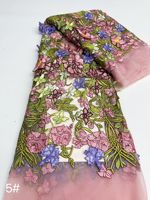 Nouveau design 2025 – Tissu en tulle doux brodé multicolore pour robes de soirée et de danse, idéal pour femmes et enfants