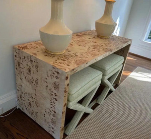 Mesa Consola Minimalista de Madera de Abedul Sólida, Mesa Consola de Madera Burl Hecha a Mano y Personalizada, Mesa de Sofá, Escritorio, ¡Gran Oferta! - Product Image 6