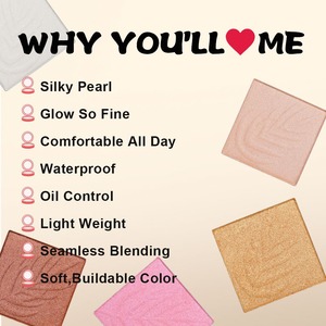 Paleta de un solo color Resaltador en polvo prensado Maquillaje vegano de alta calidad con su propio logotipo <span class=keywords><strong>Bronceador</strong></span> y Resaltadores - Product Image 4