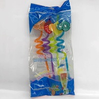 Paille en spirale créative en forme de fruit réutilisable en plastique de qualité alimentaire pour boissons froides pour enfants lors de fêtes
