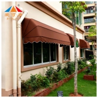 Toldo Curvo Moderno de Aleación de Aluminio, Resistente, para Tiendas, Parasol Manual Plegable, Semicircular, Retráctil para Espacios Comerciales