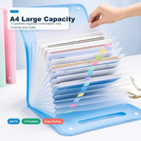 Classeur extensible portable A4 en gros, 13 pochettes, organiseur de documents accordéon portable pour l'école et le bureau, OEM ODM