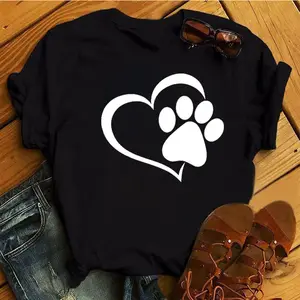 T-shirt personnalisé simple basique pour femmes, blanc surdimensionné, noir, t-shirt femme vierge, impression de logo, t-shirts graphiques, hauts noirs de grande taille