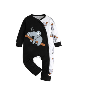 Long Sleeve Unisex Baby Crossover Bodysuit 100% Cotton Anti-Bacterial Eco-Friendly Snap Button Side Closure Cross Shape Infant - Product Image 1