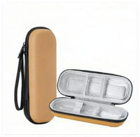 Sac isotherme personnalisé antichoc bleu foncé en EVA pour insuline avec fermeture éclair, boîte de rangement portable pour ampoules et peptides avec pack de glace