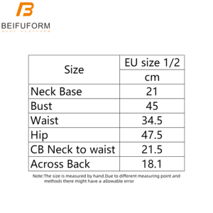 Maniquí de Medio Cuerpo Beifuform EU, Talla Mini <span class=keywords><strong>1</strong></span>/<span class=keywords><strong>2</strong></span>, para Sastrería, Modelo Femenino - Product Image 4