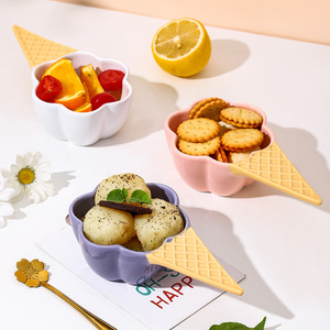 Ciotola di farina d'avena semplice ciotola di fiori per la <span class=keywords><strong>colazione</strong></span> in ceramica ciotola di gelato per la casa - Product Image 3