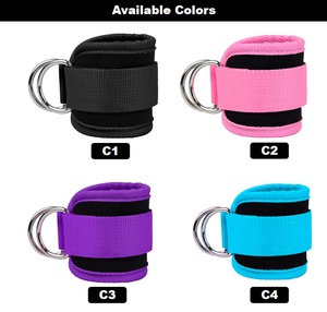 Correa de tobillo ajustable para máquina de ejercicios con cable de nailon, accesorio para kickback, para gimnasio, personalizable - Product Image 2