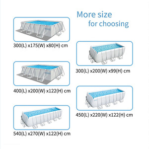 Grandes piscines rectangulaires portables pliables en PVC <span class=keywords><strong>pour</strong></span> la famille, les adultes, en plein air, avec cadre métallique - Product Image 5