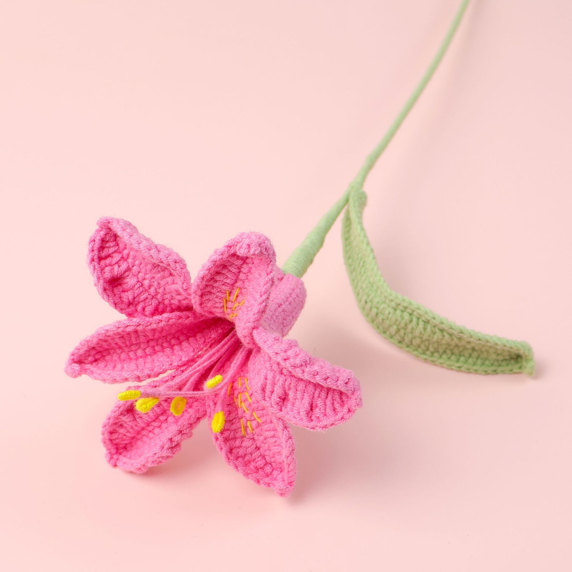 Neve cinque o sei rami di fiori di giglio emergenti rosa