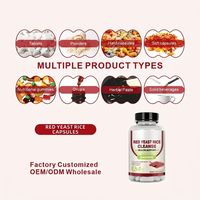HDK OEM ODM Capsules de levure de riz rouge 2400mg avec Coenzyme Q10 pour le soutien cardiovasculaire, articulaire et énergétique, végétalien