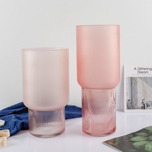 <span class=keywords><strong>Vaso</strong></span> Moderno Nordico <span class=keywords><strong>in</strong></span> Vetro Satinato con Colonna Inferiore Scanalata Trasparente per <span class=keywords><strong>Fiori</strong></span> Secchi, Decorazione per Scaffali del Soggiorno - Product Image 5