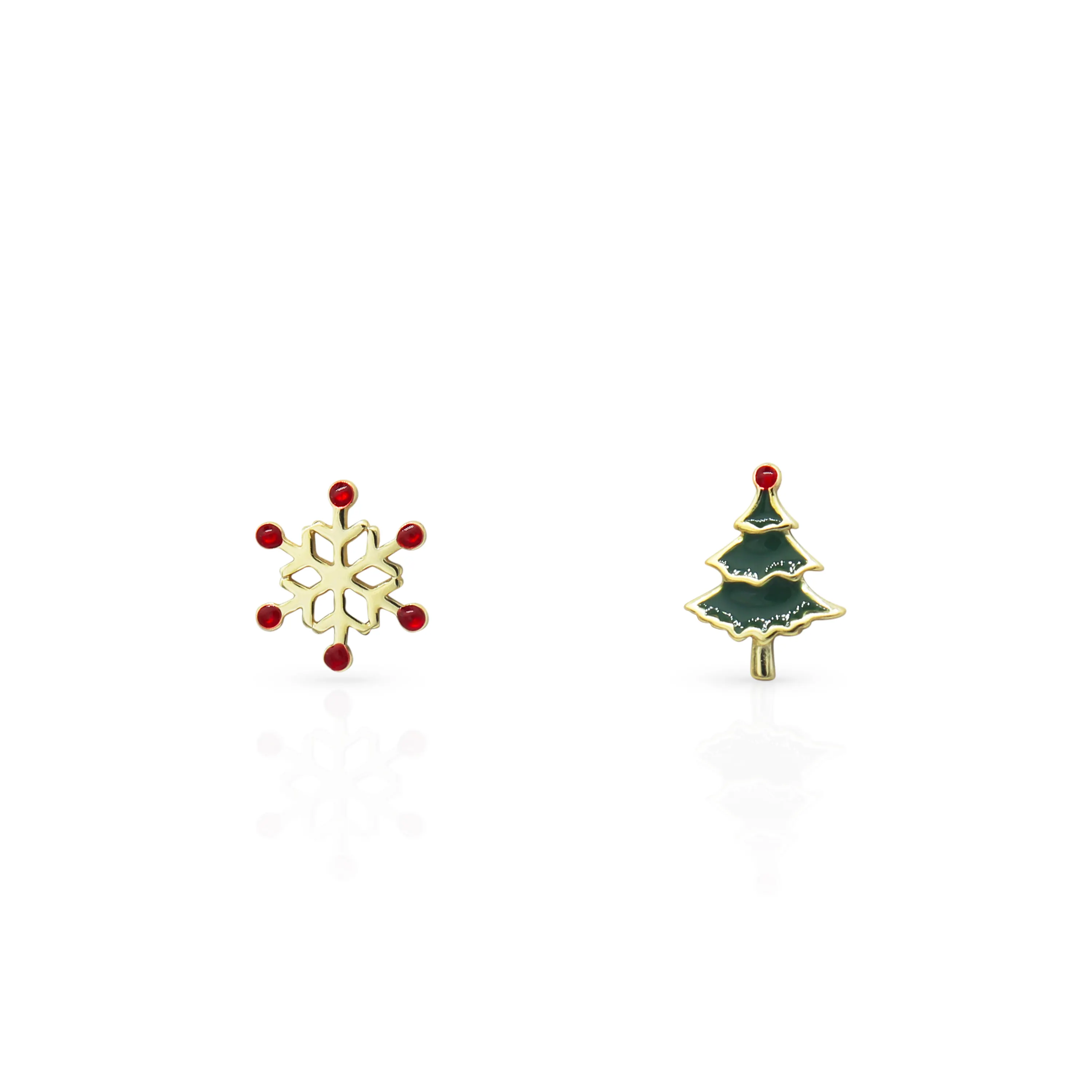 Chris April Perhiasan Bagus 925 Perak Murni Anting Serpihan Salju Pohon Natal Tidak Beraturan