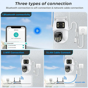 Câmera Pan-Tilt ICSEE 9MP CMOS com Lente Dupla Tandem WIFI <span class=keywords><strong>CCTV</strong></span> DC 12V, Microfone Embutido, Áudio Bidirecional, Visão Noturna, IP66, Cartão de Memória - Product Image 5