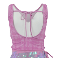 Robe de princesse personnalisable pour filles, sans manches, longueur genou, col rond, froncée, lavable, respirante, en maille