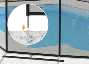 Valla de Seguridad para Piscina Personalizable de 4 Pies x 12 Pies con Panel de Malla de PE, Herramienta y Accesorio de Protección para Niños y Mascotas, Plástico para Piscina - Product Image 5