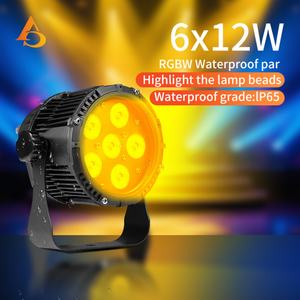 Luz LED Par RGBW a Prueba de Agua del Fabricante, Luz LED Par Mini de 6x12w para Exteriores, Activada por Sonido DMX - Product Image 6