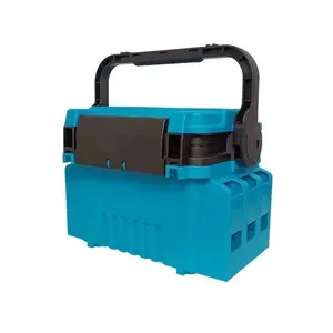 낚시 다기능 더블 레이어 낚시 태클 박스 로드 홀더가있는 휴대용 도구 상자 낚시 장비 가방